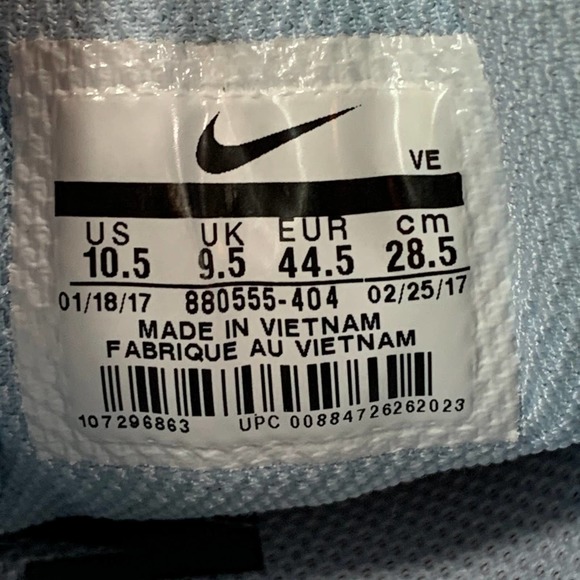 *SOLD* Nike Zoom Pegasus 34 Ice Blue Running Shoe - Picture 11 of 11